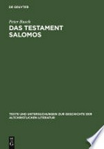 Das Testament Salomos: die älteste christliche Dämonologie, kommentiert und in deutscher Erstübersetzung