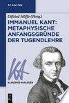 Immanuel Kant: metaphysische Anfangsgründe der Tugendlehre